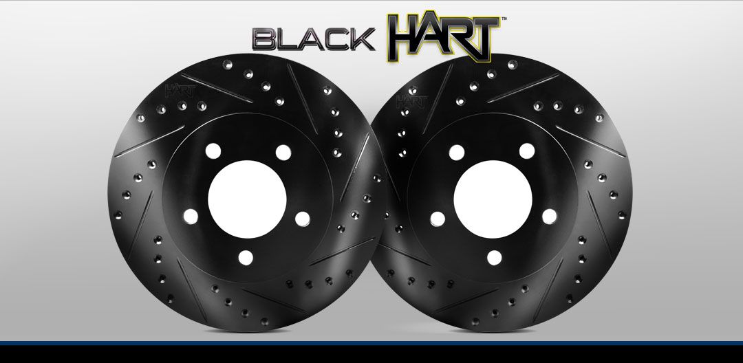 Front Black Hart Drilled Slotted Brake Rotors Ford Mustang 2012 Shelby