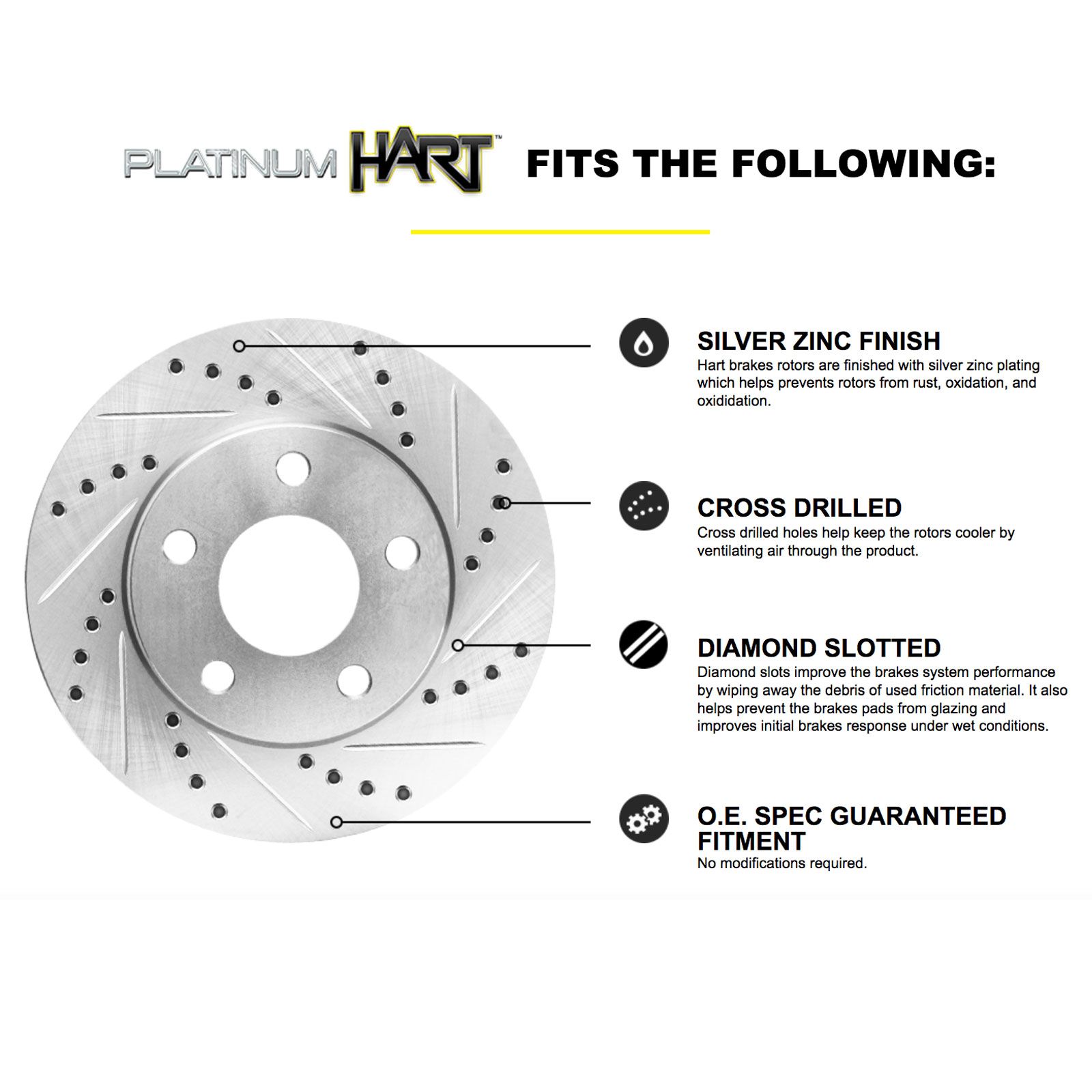 Fit 2011 Mini Cooper Front HartBrakes Drill Slot Brake Rotors+Ceramic Brake Pads