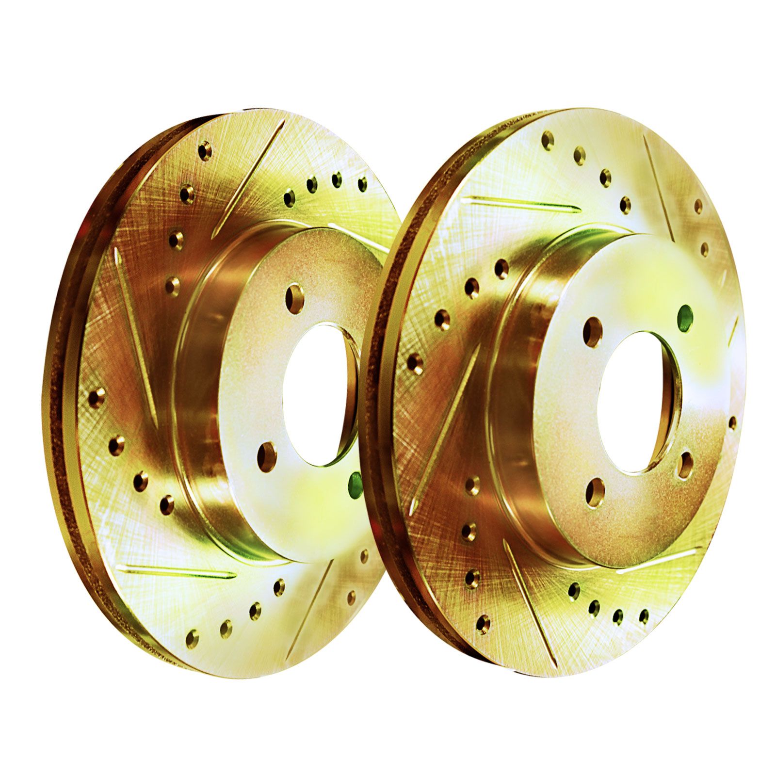 [2 FRONTS] Gold Hart *DRILLED & SLOTTED* Disc Brake Rotors F2834 | eBay