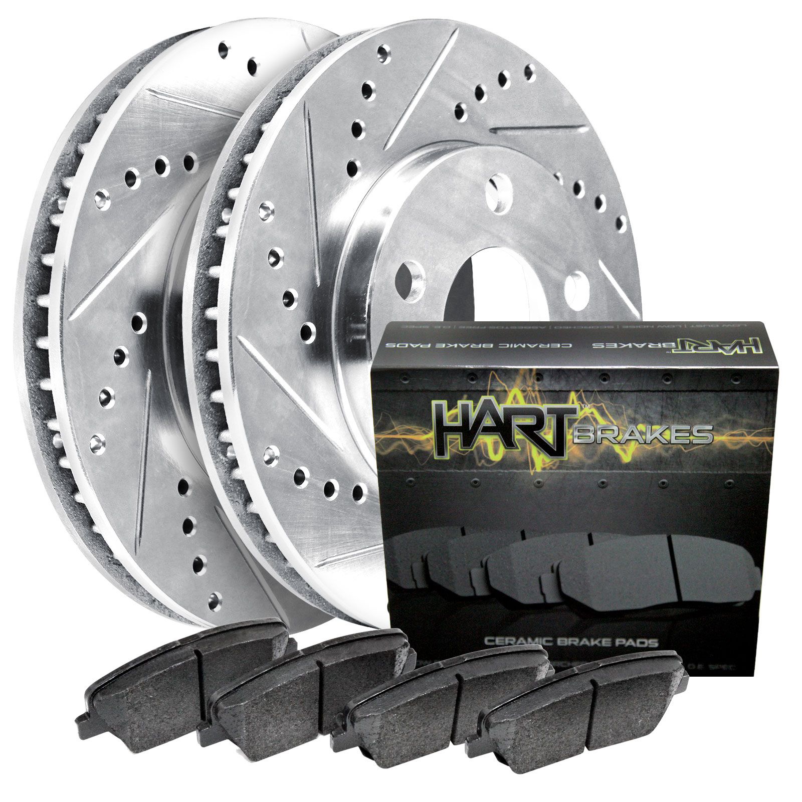 2012-2014 F-150 Front Platinum Hart Drilled Slotted Brake Rotors and