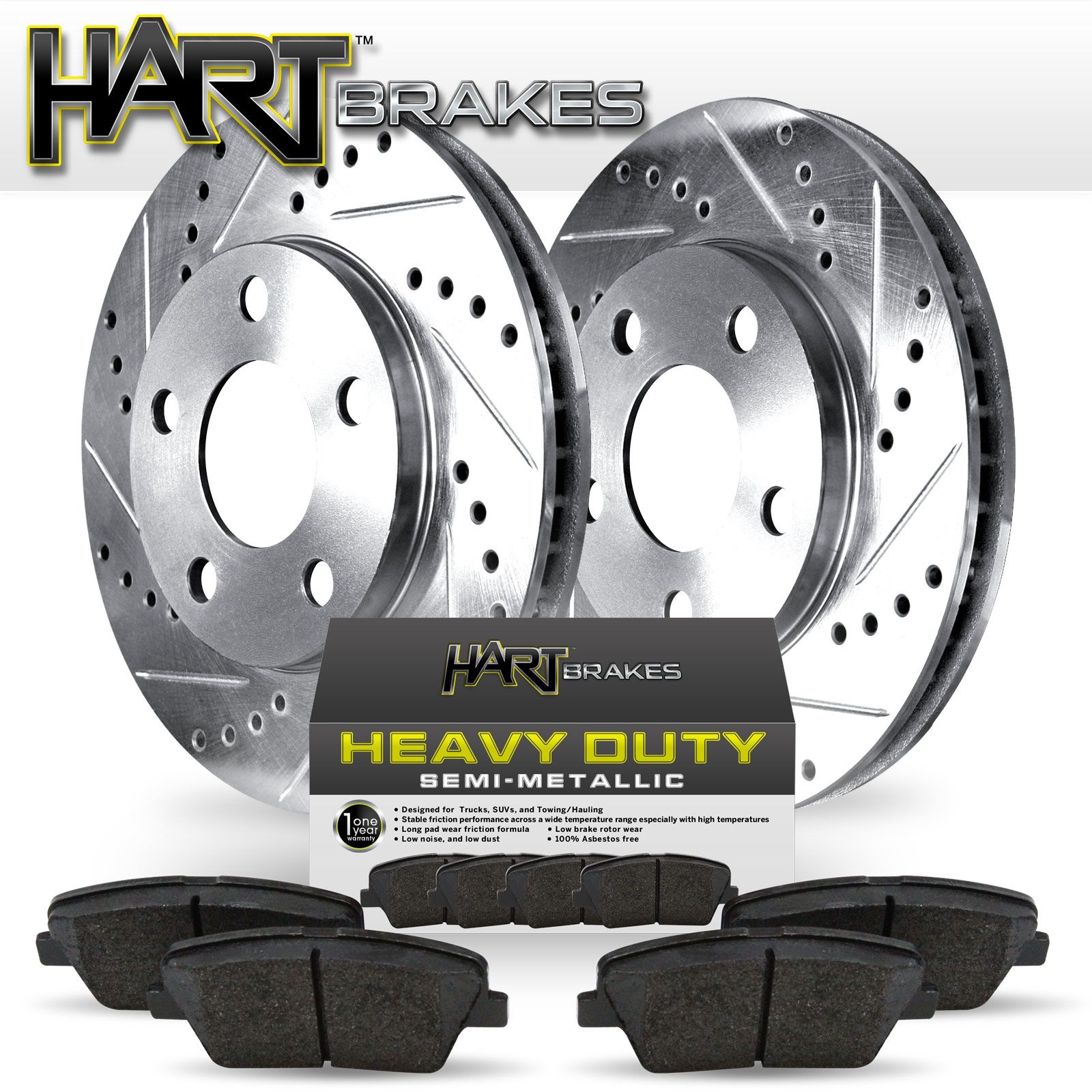 Ceramic Pads F1696 FRONT KIT Black Hart *DRILLED /& SLOTTED* Disc Brake Rotors